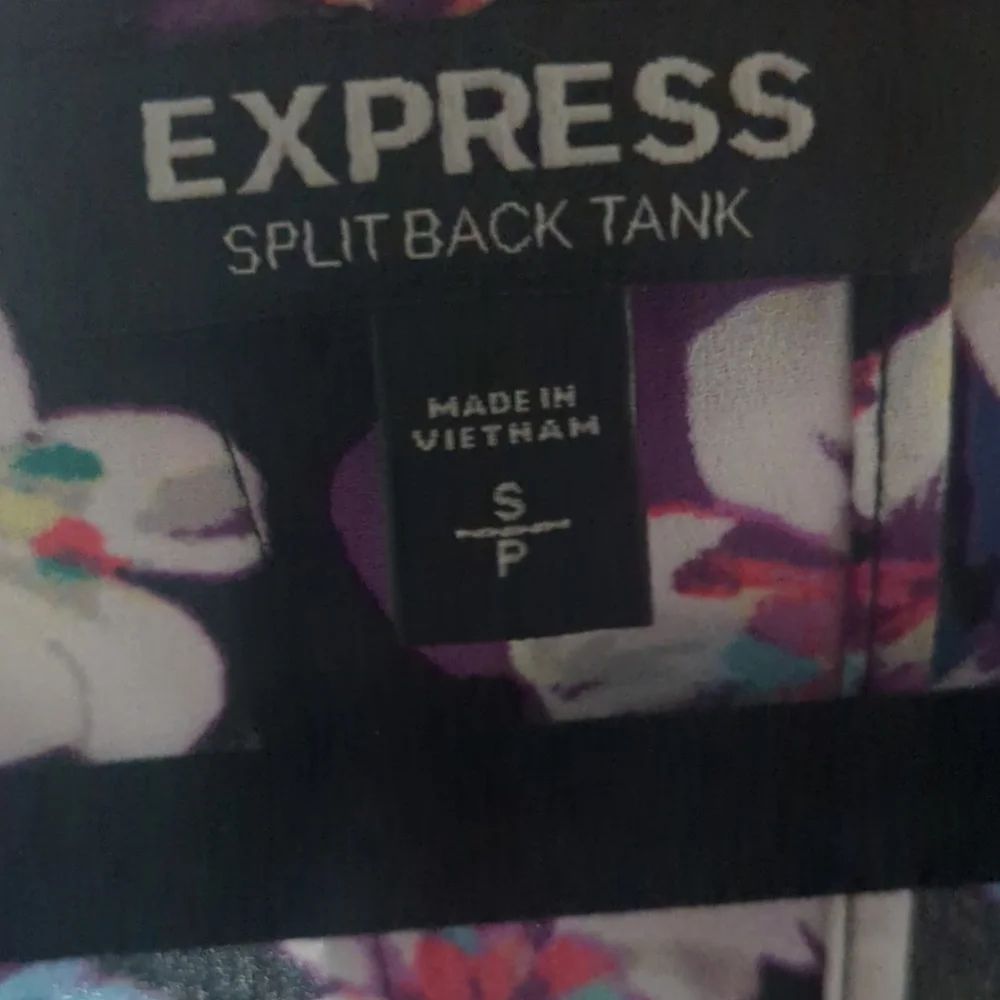 Express Floral Split Back Tank, Size Small - Picture 3 of 3